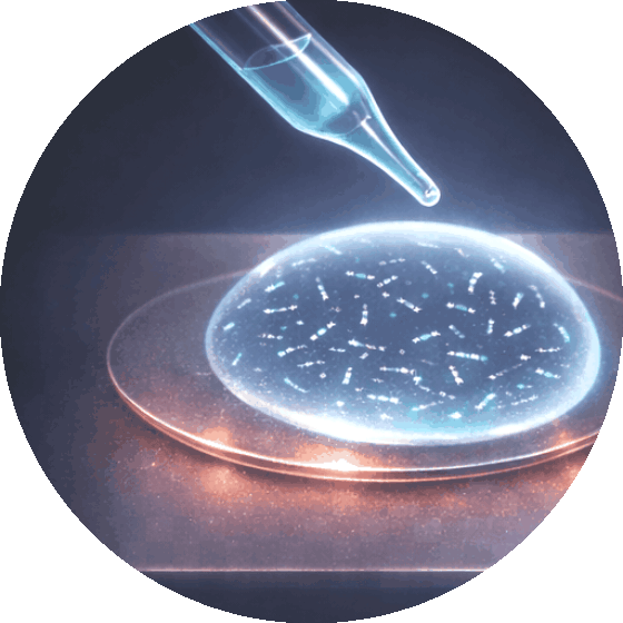Biomatrixgenesis observed through microscope scope